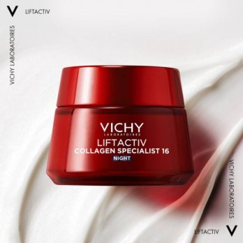 Vichy Liftactiv Collagen Specialist 16 Night Cream 50ml | Κρέμα Νύχτας, Ενισχύει το Κολλαγόνο και Διορθώνει 16 Σημάδια Γήρανσης