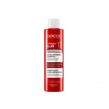 Vichy Dercos Collagen 17 Filler Ultra-Repairing Shampoo 200ml | Σαμπουάν για Δράση κατά της Τριχόπτωσης και της Θραύσης των Μαλλιών