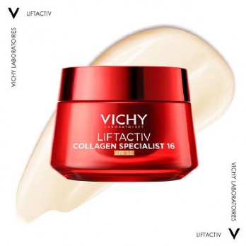 Vichy Liftactiv Collagen Specialist 16 Day Cream SPF50 50ml | Κρέμα Ημέρας με SPF50, Ενισχύει το Κολλαγόνο και Διορθώνει 16 Σημάδια Γήρανσης 