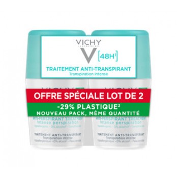 Vichy Deodorant Roll-On 48h Intensive 2x50 ml | Αποσμητικό κατά της Έντονης Εφίδρωσης για Άνδρες & Γυναίκες (με -50% στο 2ο προϊόν)