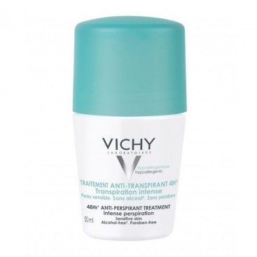 Vichy Deodorant Roll-On 48h Intensive 50ml | Αποσμητικό κατά της Έντονης Εφίδρωσης για Άνδρες & Γυναίκες