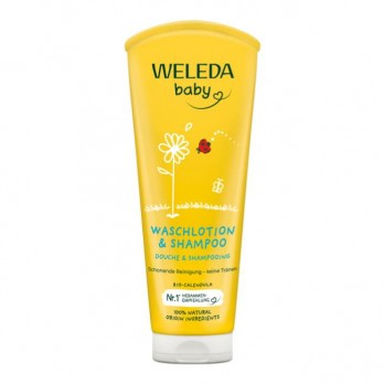 Weleda Baby Shampoo & Body Wash Calendula 200ml | Βρεφικό Σαμπουάν & Αφρόλουτρο με Καλέντουλα