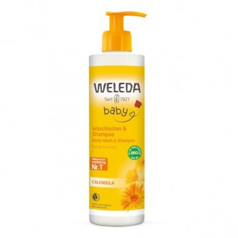 Weleda Baby Shampoo & Body Wash Calendula 400ml | Βρεφικό Σαμπουάν & Αφρόλουτρο με Καλέντουλα