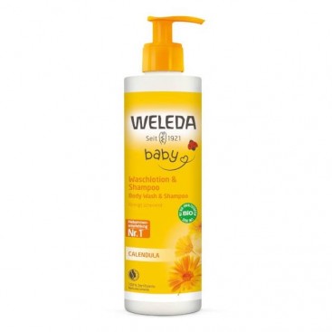 Weleda Baby Shampoo & Body Wash Calendula 400ml | Βρεφικό Σαμπουάν & Αφρόλουτρο με Καλέντουλα