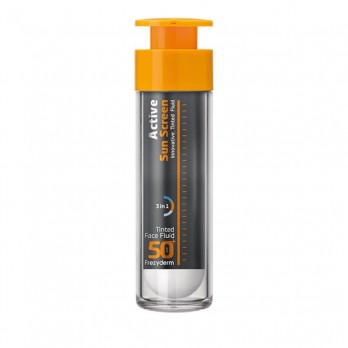 Frezyderm Active Sun Screen Face Fluid Tinted SPF50 50ml | Ενεργή Αντιηλιακή Λεπτόρευστη Κρέμα Προσώπου με Χρώμα