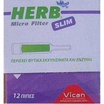 Herb Micro Filter Πίπες Slim με φίλτρο από φυτικά εκχυλίσματα και ένζυμα 12 τεμάχια